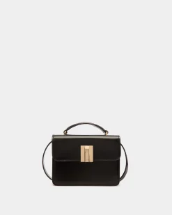 Ollam Mini-Henkeltasche Aus Gebürstetem Leder In Schwarz