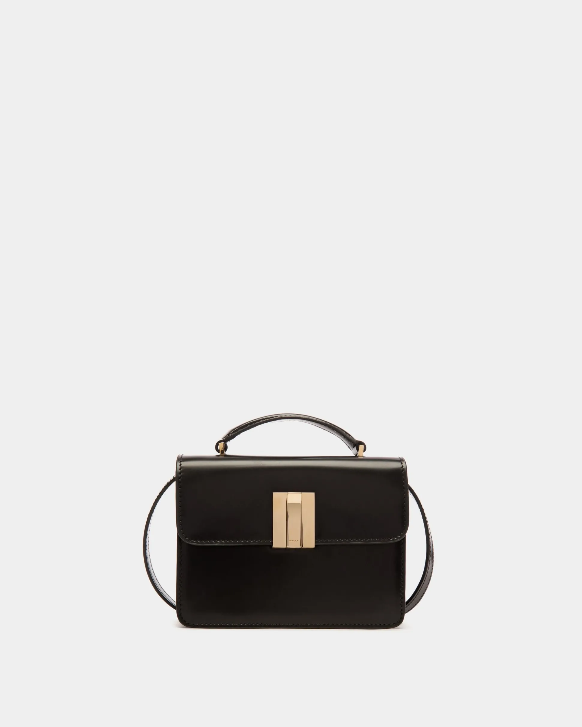 Ollam Mini-Henkeltasche Aus Gebürstetem Leder In Schwarz