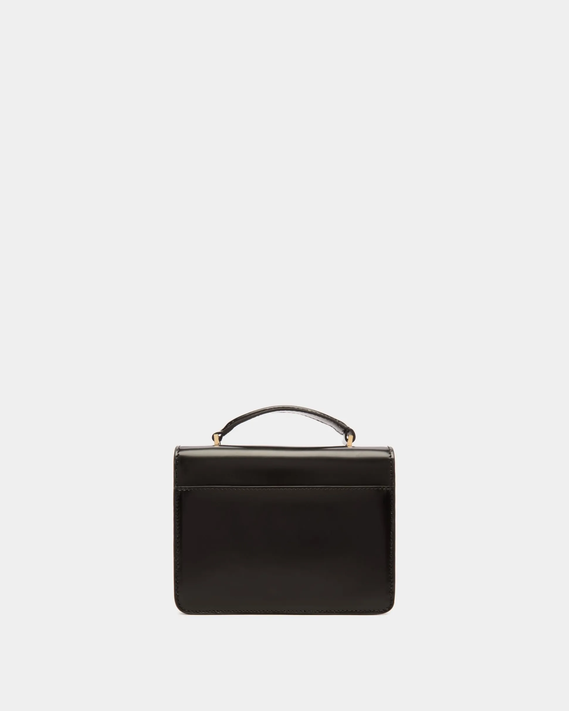 Ollam Mini-Henkeltasche Aus Gebürstetem Leder In Schwarz