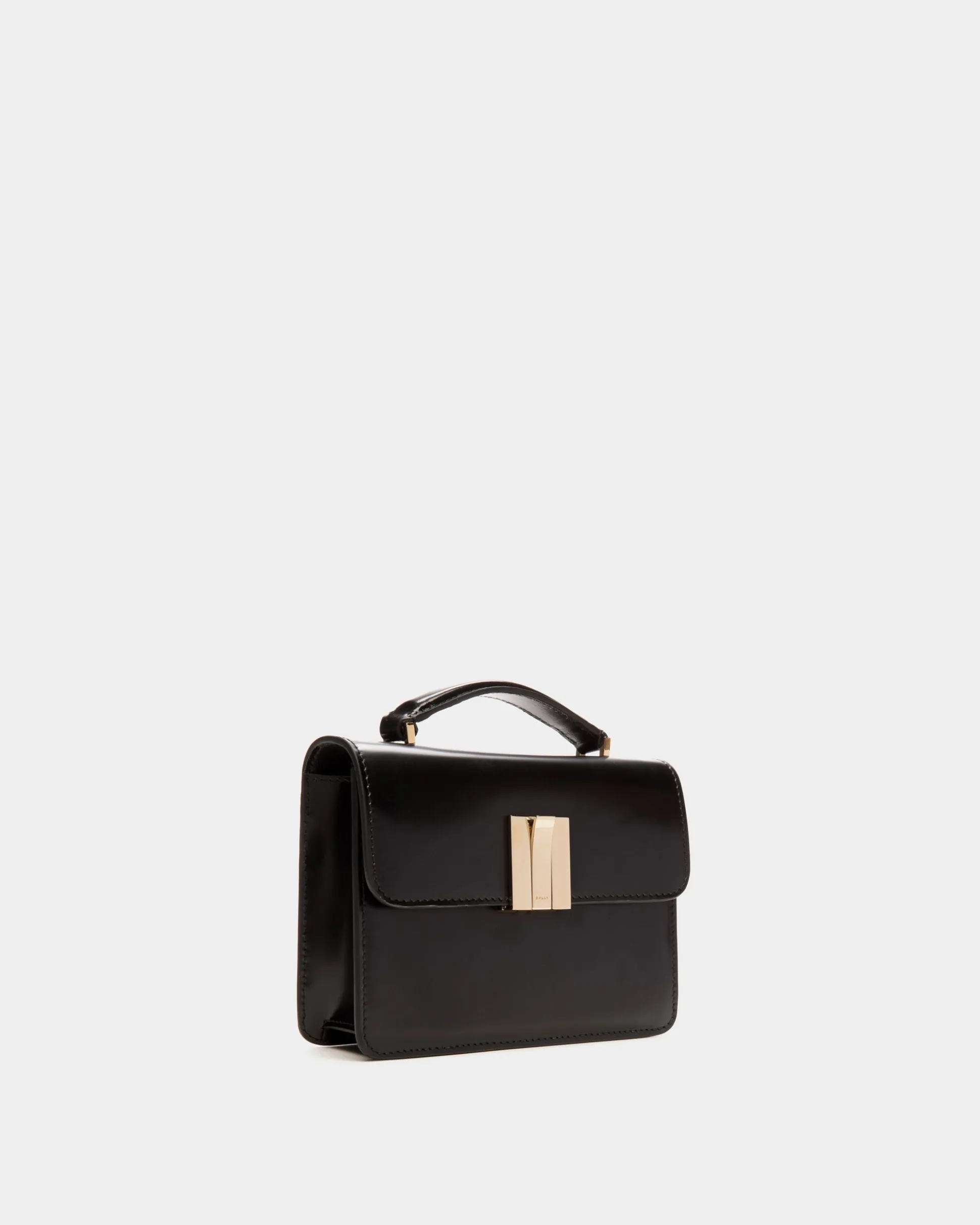 Ollam Mini-Henkeltasche Aus Gebürstetem Leder In Schwarz