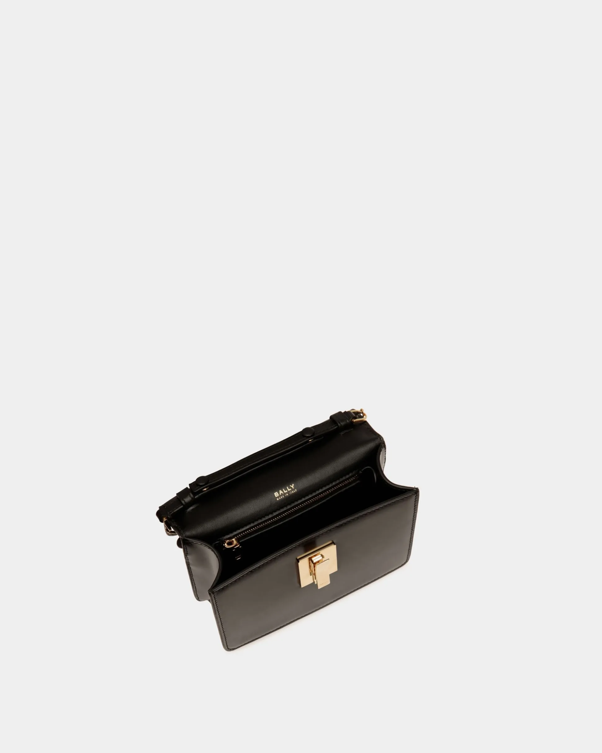 Ollam Mini-Henkeltasche Aus Gebürstetem Leder In Schwarz