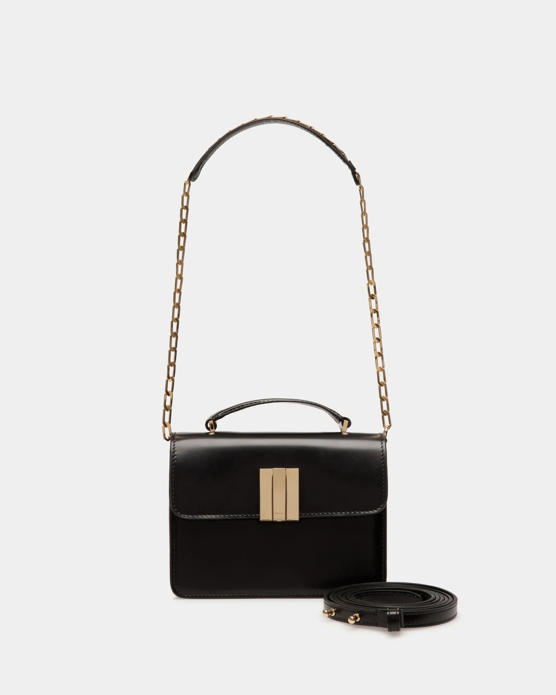 Ollam Mini-Henkeltasche Aus Gebürstetem Leder In Schwarz