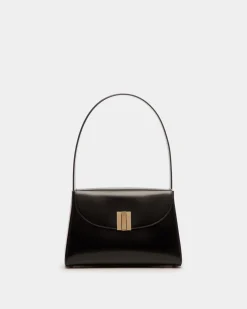 Ollam Schultertasche Aus Gebürstetem Leder In Schwarz