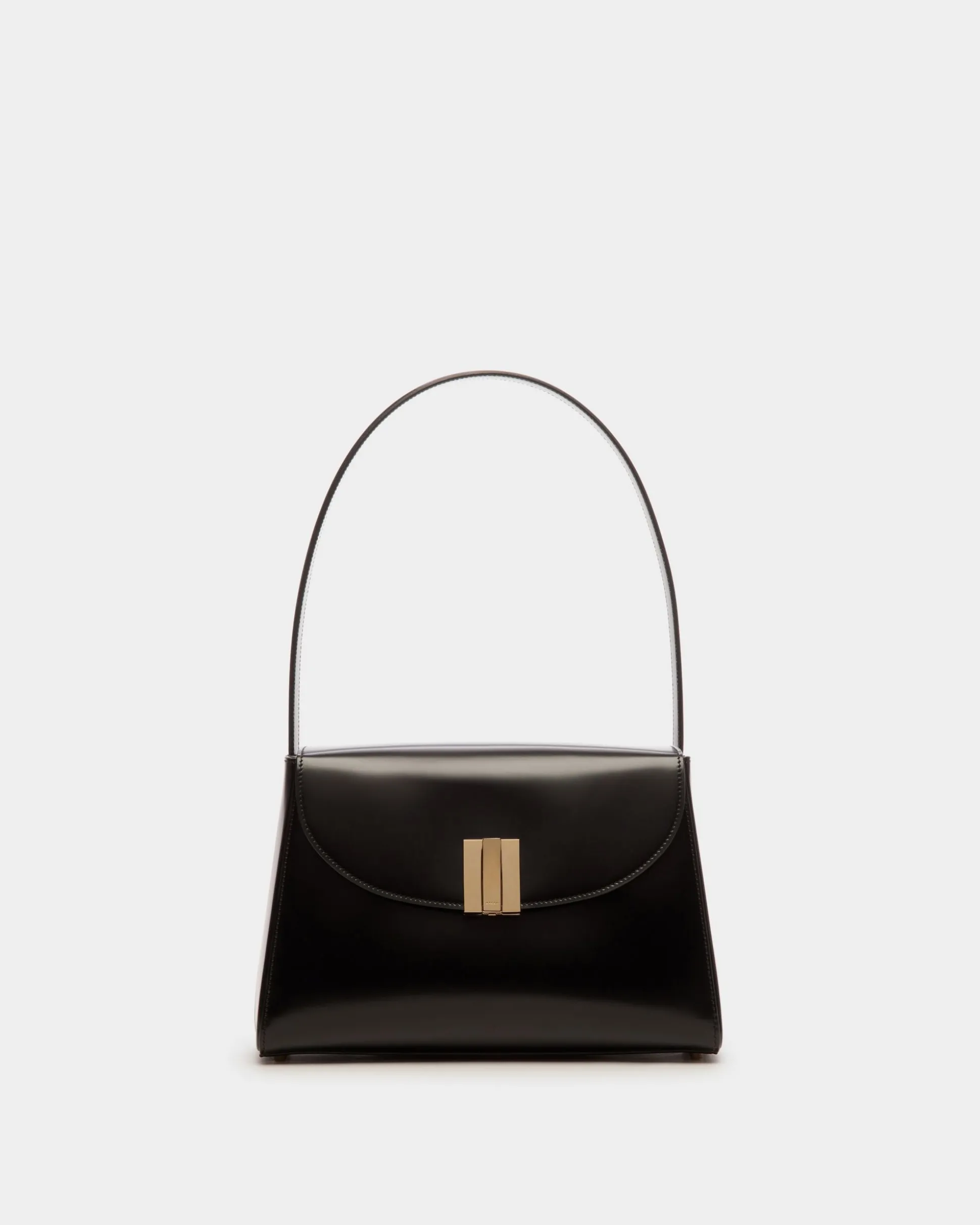 Ollam Schultertasche Aus Gebürstetem Leder In Schwarz