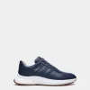 Outline Sneaker Aus Genarbtem Leder In Blau