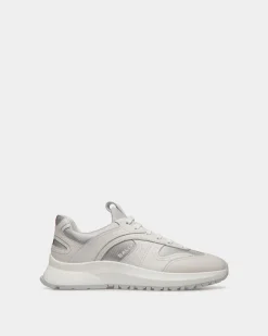Outline Sneaker Aus Leder Und Nylon In Weiß