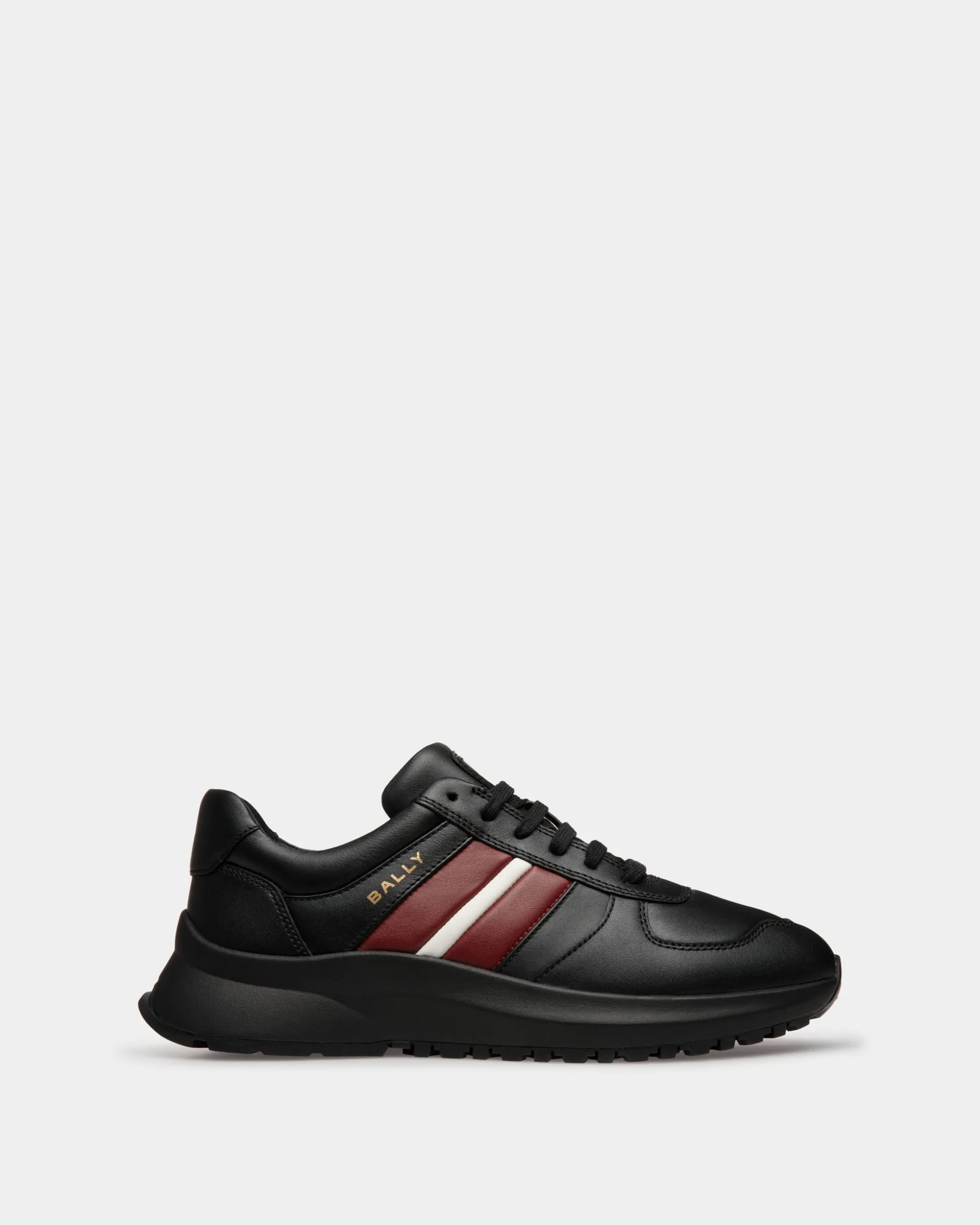 Outline Sneaker Aus Leder In Schwarz