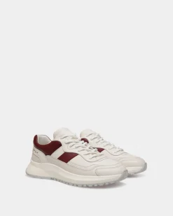 Outline Sneaker Aus Leder In Weiß Und Heritage Red