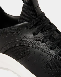 Outline Sneaker Aus Leder Und Nylon In Schwarz Und Weiß