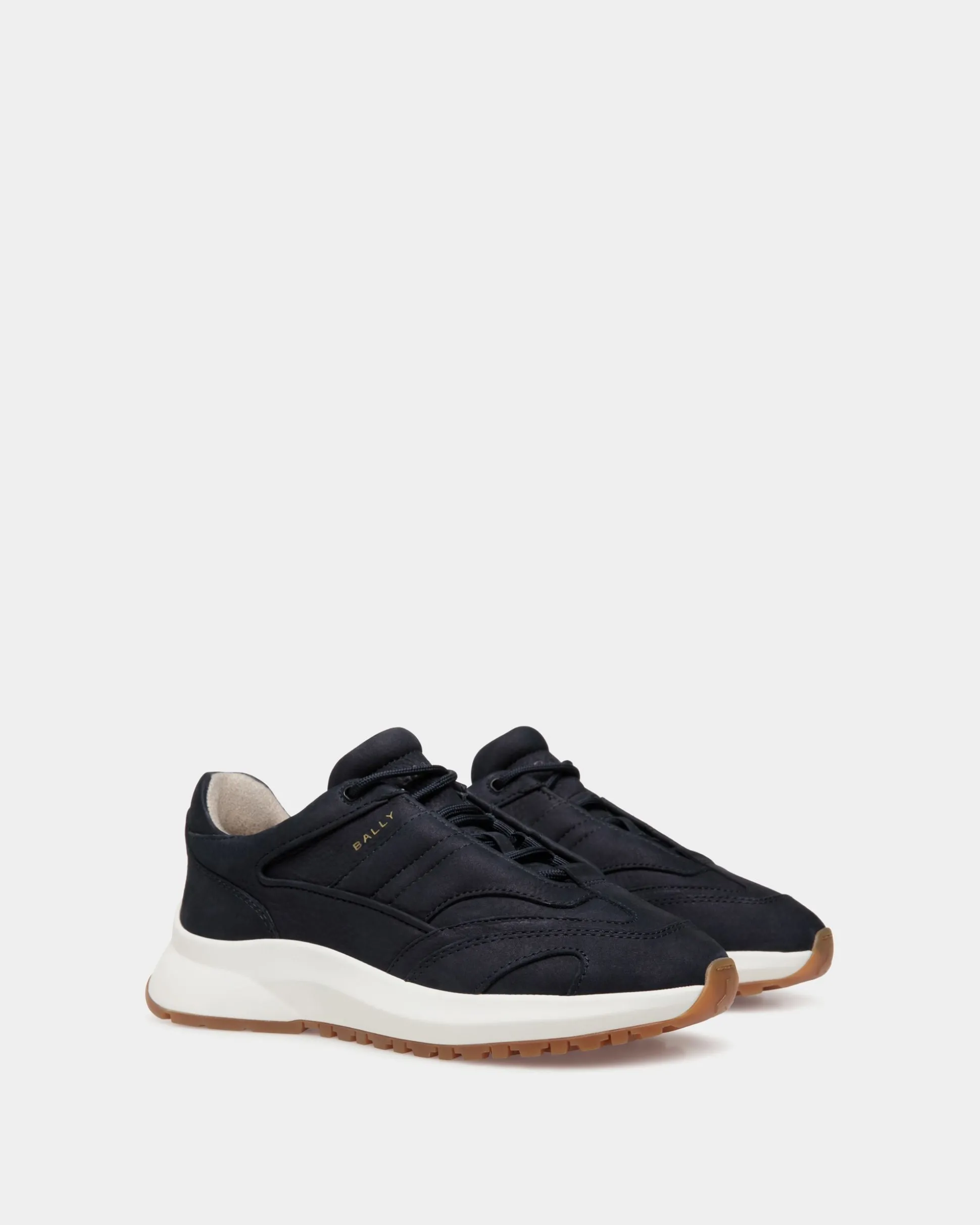 Outline Sneaker Aus Nubukleder In Navy Blue