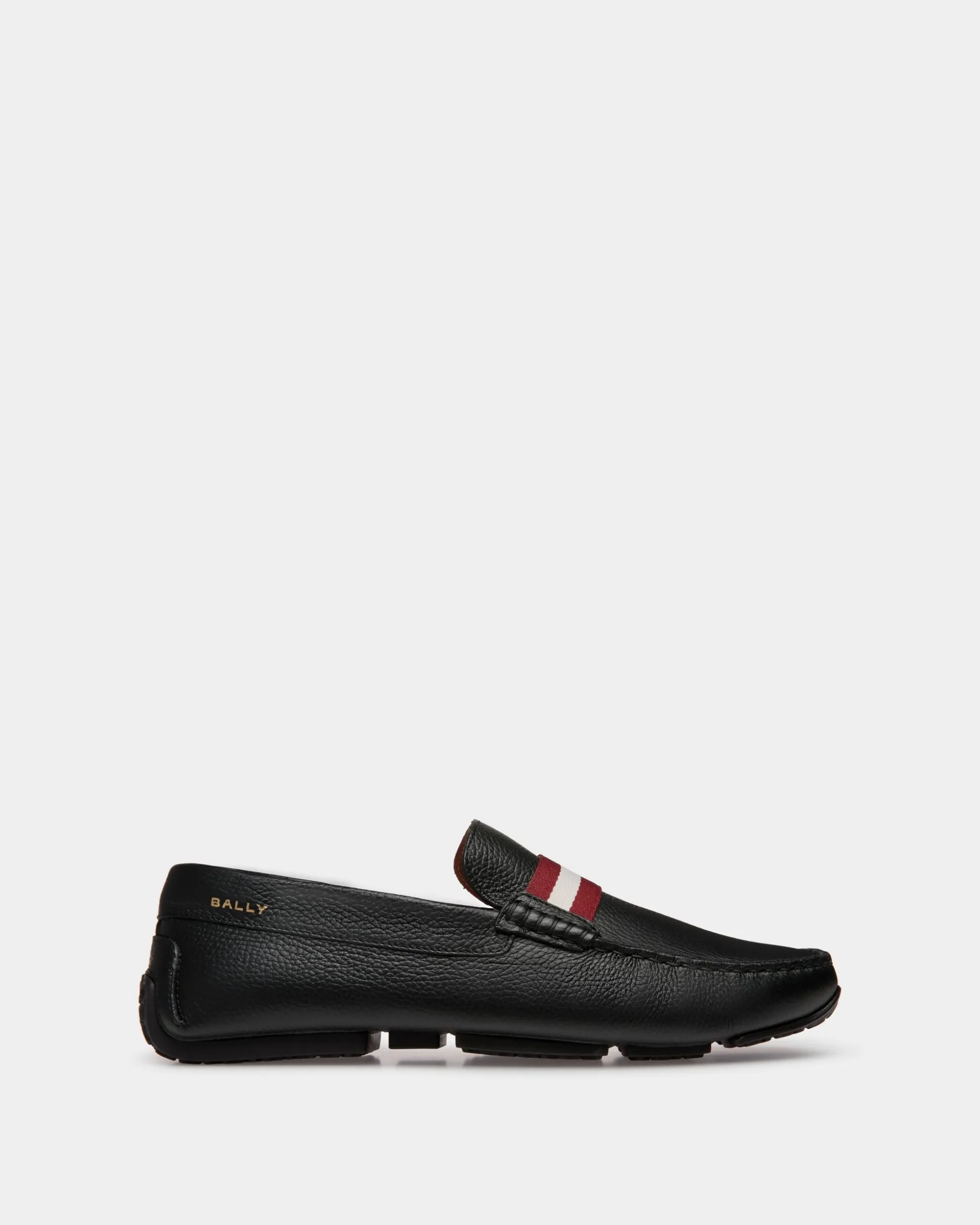 Pilot Driver-Schuh Aus Genarbtem Leder In Schwarz
