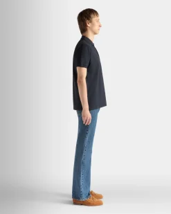 Poloshirt Aus Baumwolle In Navy Blue