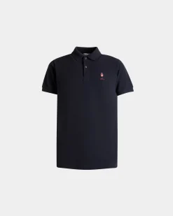 Poloshirt Mit Forest Mask Aus Baumwolle In Navy Blue