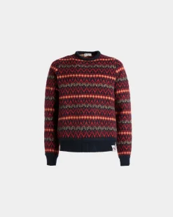 Pullover Mit Rundhalsausschnitt Aus Mehrfarbiger Wolle