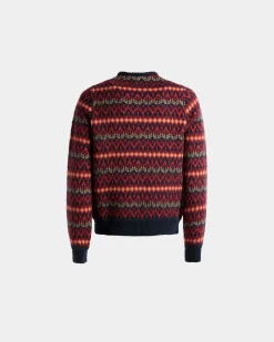 Pullover Mit Rundhalsausschnitt Aus Mehrfarbiger Wolle
