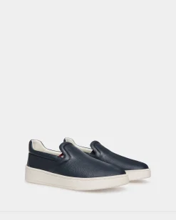 Raise Schlupf-Sneaker Aus Genarbtem Leder In Blau