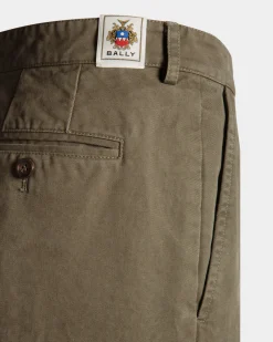 Regular Bundfaltenhose Aus Baumwolle In Military Green