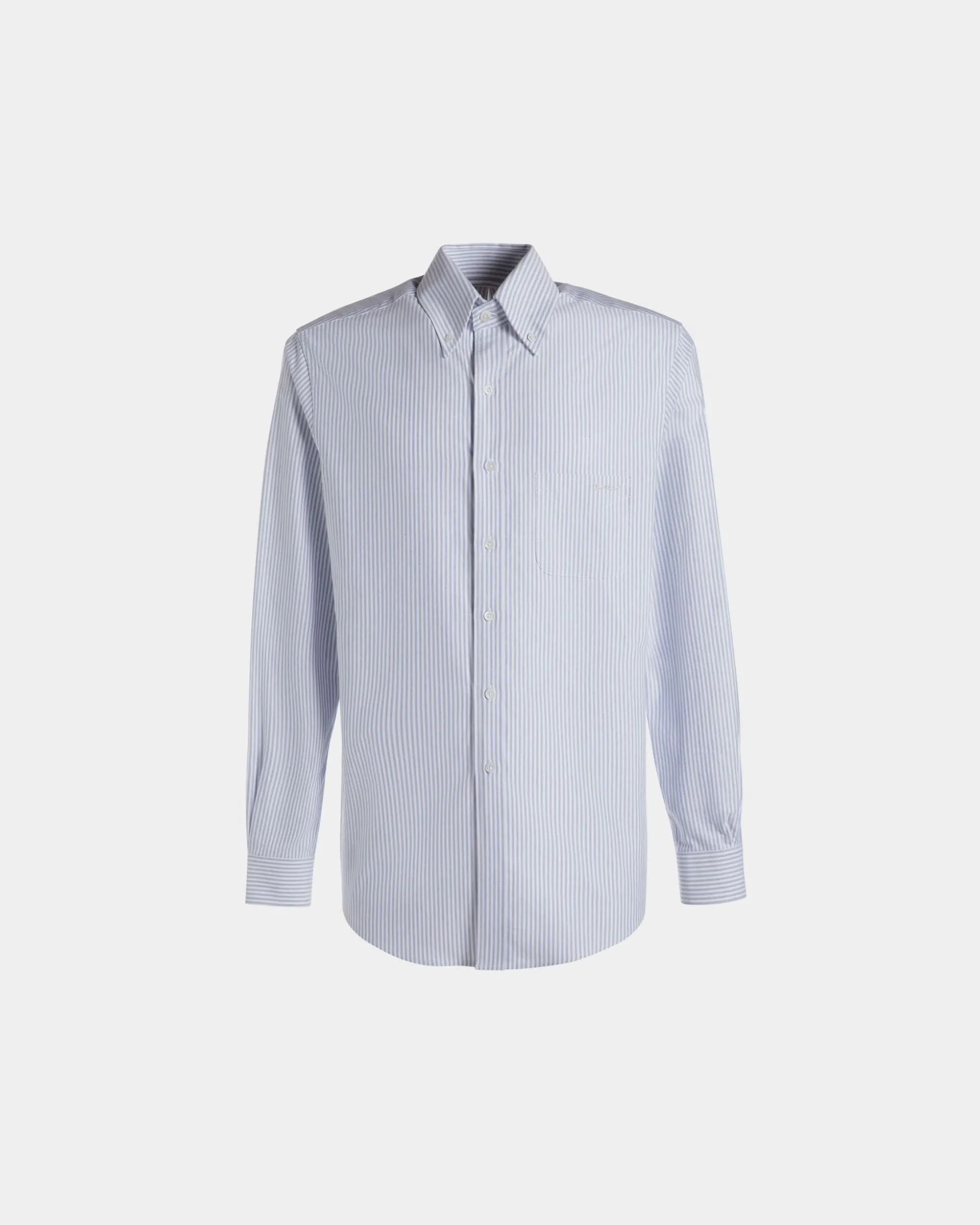 Regular Langarmhemd Aus Baumwolle In Light Blue