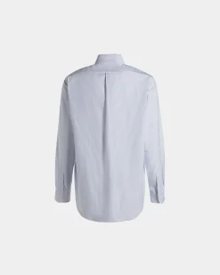 Regular Langarmhemd Aus Baumwolle In Light Blue