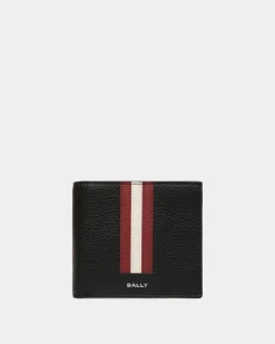 Ribbon Zweiteilige Brieftasche Aus Genarbtem Leder In Schwarz