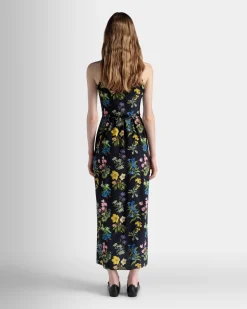 Ärmelloses Midikleid Aus Seide Mit Alpenblumen-Print