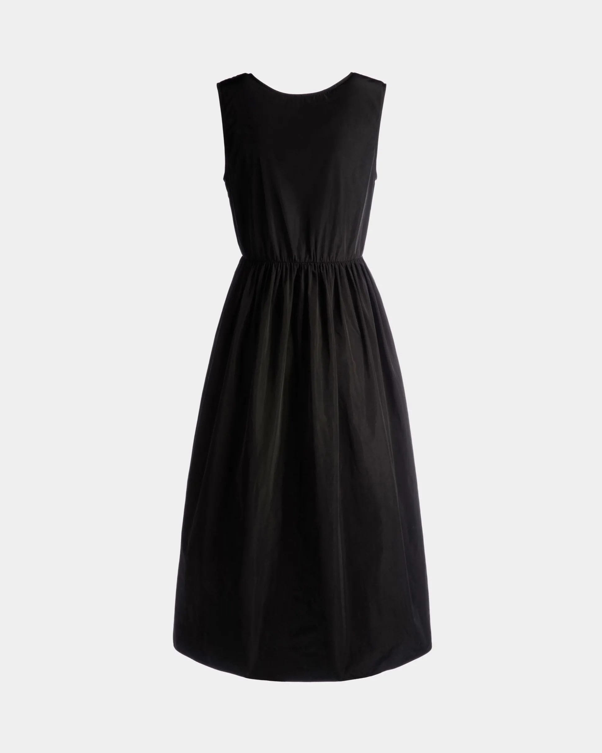 Ärmelloses Midikleid Aus Technischer Duchesse In Schwarz