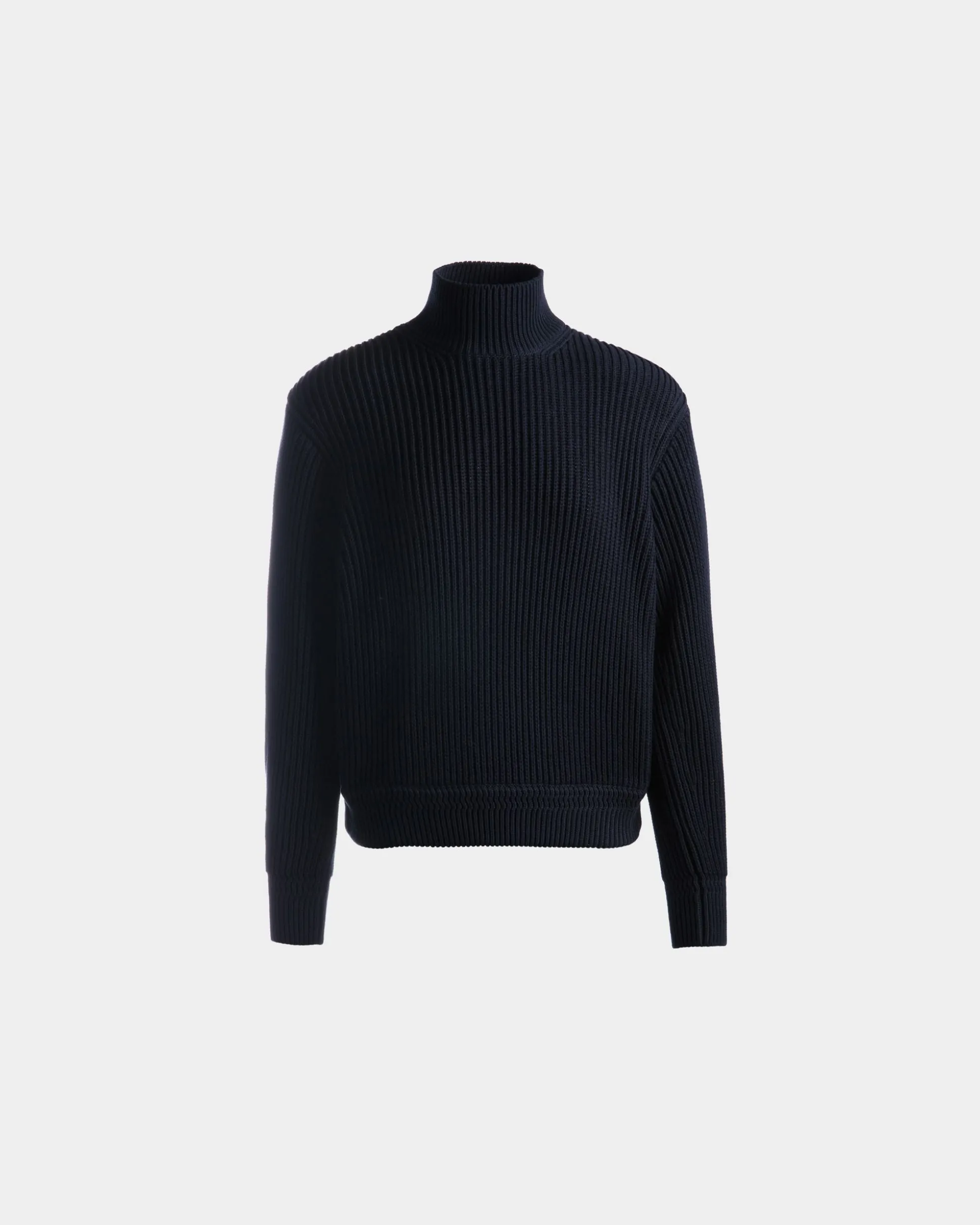 Rollkragenpullover Aus Baumwolle In Navy Blue
