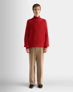 Rollkragenpullover Aus Baumwolle In Candy Red
