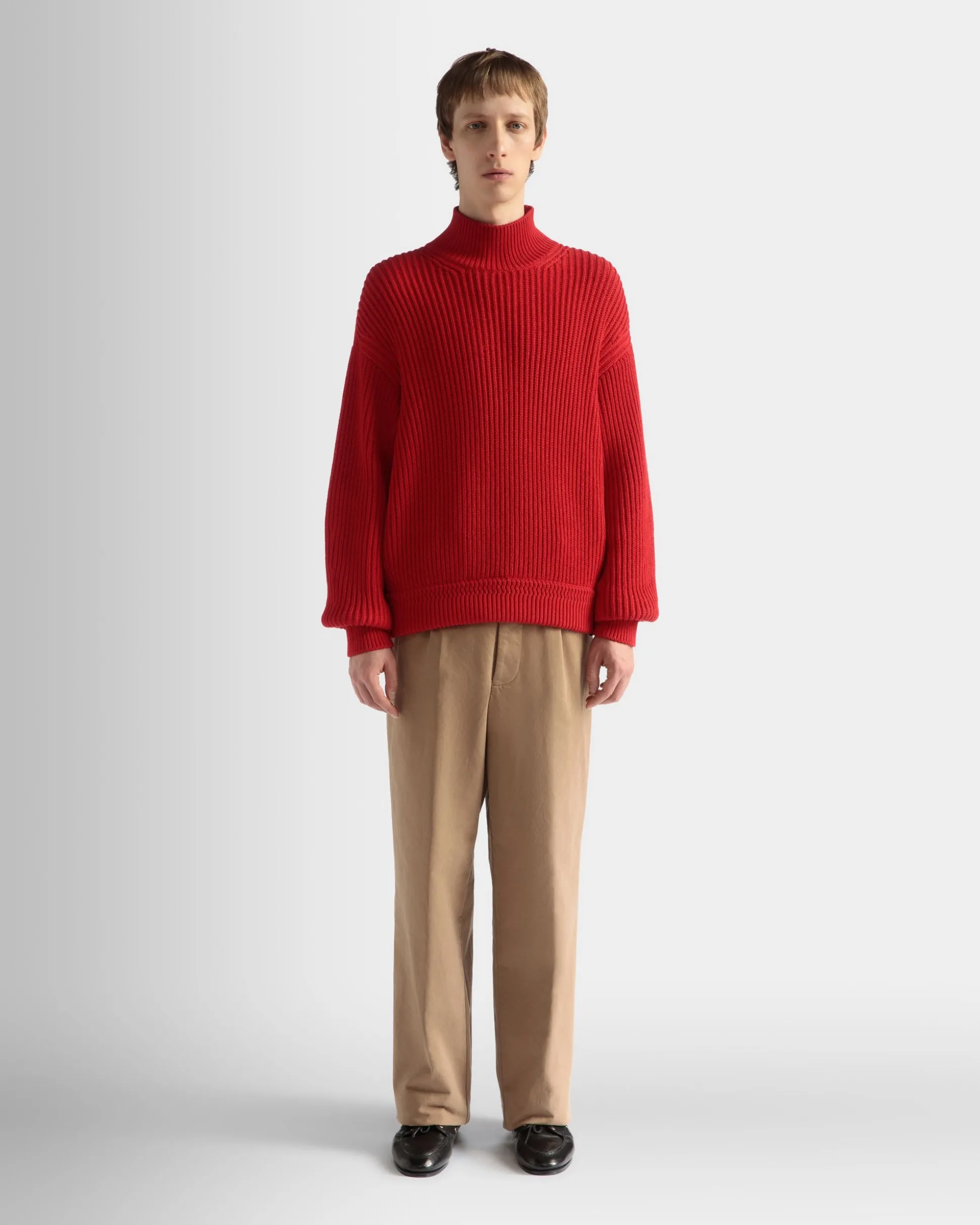 Rollkragenpullover Aus Baumwolle In Candy Red