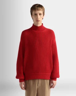 Rollkragenpullover Aus Baumwolle In Candy Red