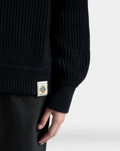 Rollkragenpullover Aus Baumwolle In Navy Blue