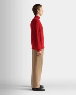 Rollkragenpullover Aus Baumwolle In Candy Red