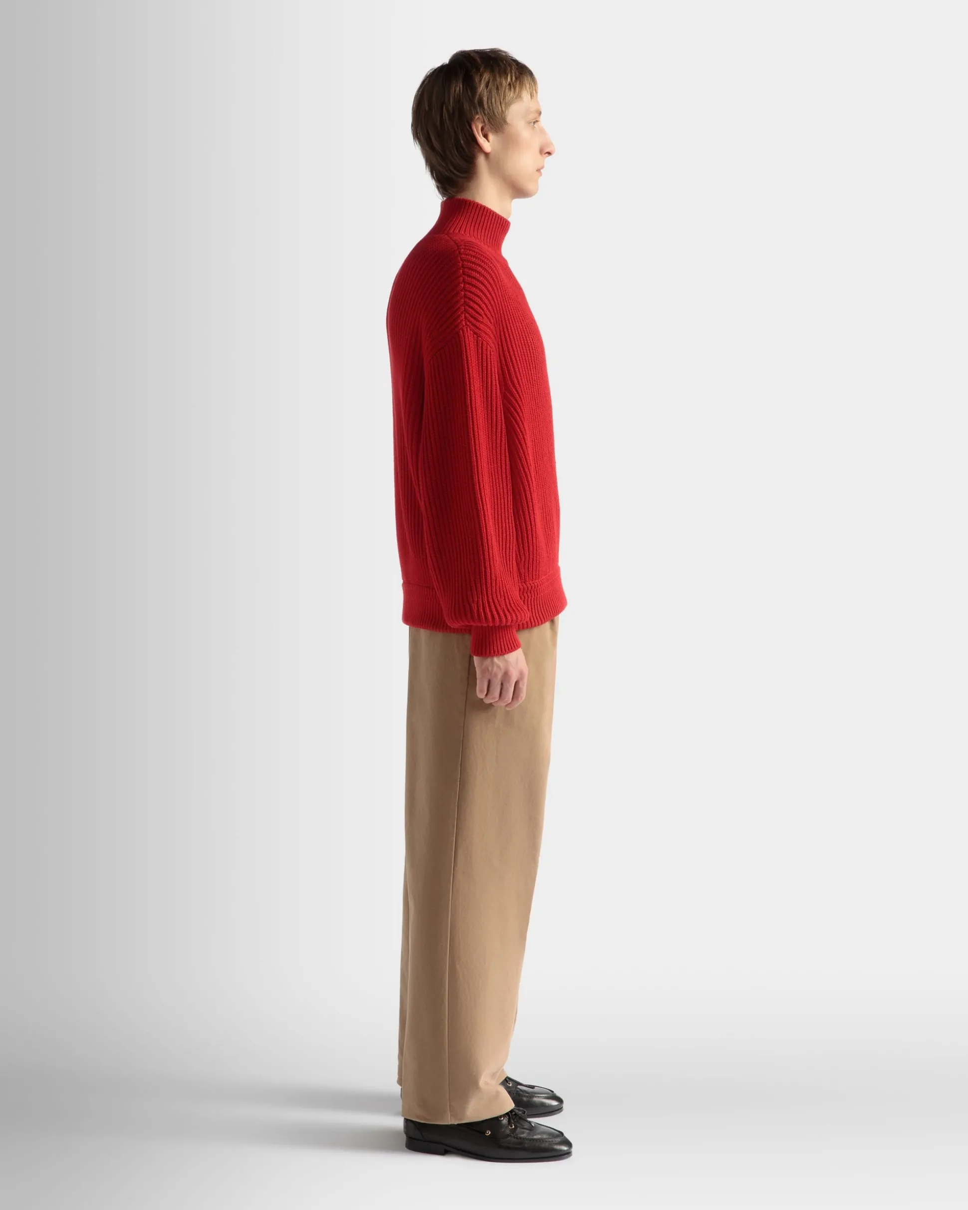 Rollkragenpullover Aus Baumwolle In Candy Red