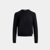 Rundhalspullover Aus Kaschmir Und Seide In Navy Blue