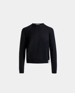 Rundhalspullover Aus Kaschmir Und Seide In Navy Blue