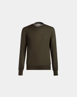 Rundhalspullover Aus Kaschmir In Military Green Aus Der Adrien Brody Travel-Kollektion