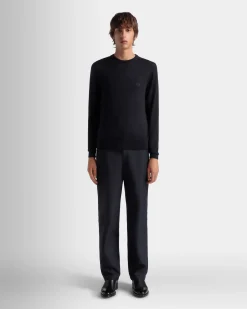 Rundhalspullover Aus Kaschmir In Navy Blue Aus Der Adrien Brody Travel-Kollektion