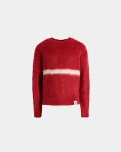 Rundhalspullover Aus Mohair Und Seide In Rot