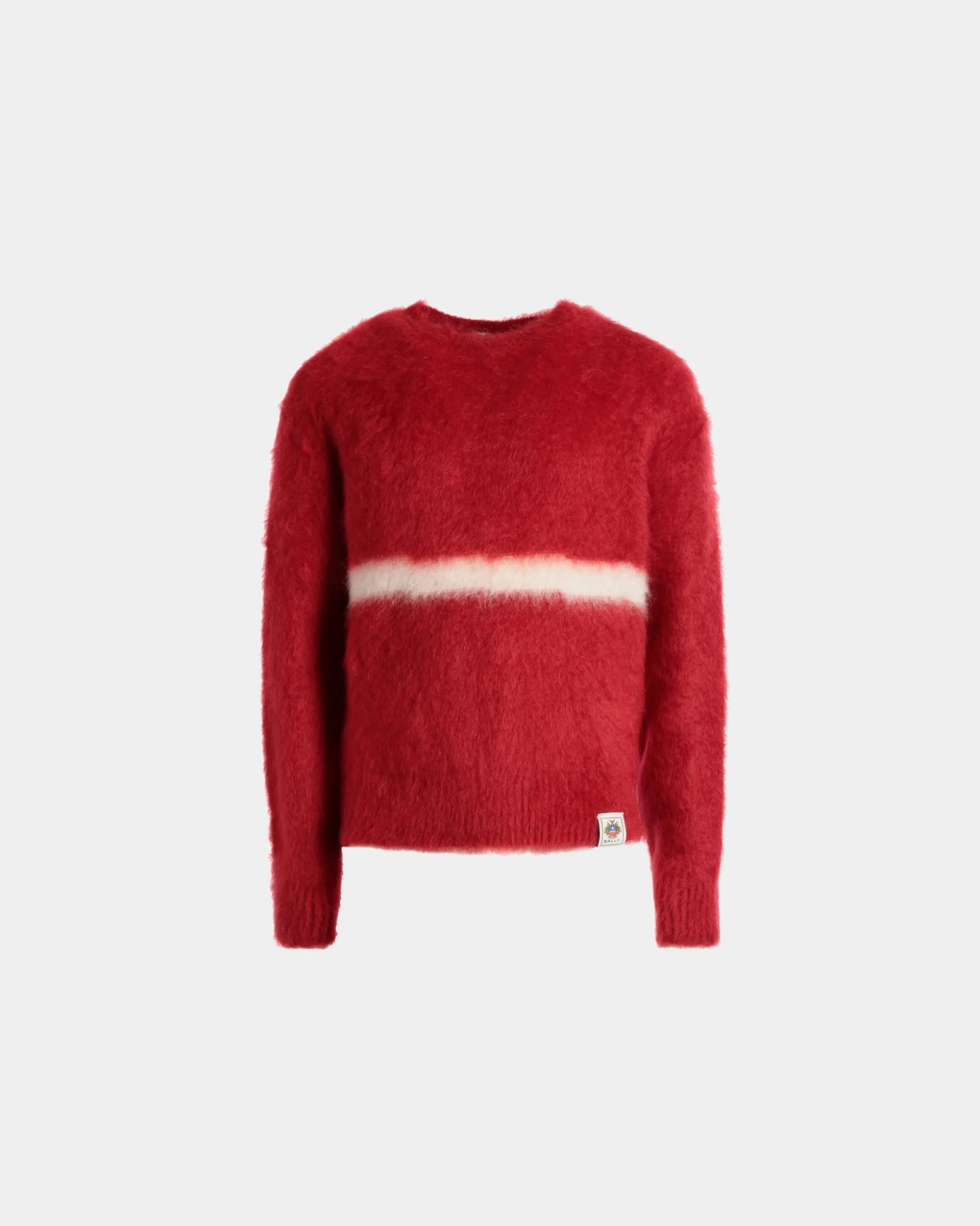 Rundhalspullover Aus Mohair Und Seide In Rot