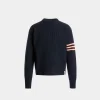 Rundhalspullover Aus Wolle In Navy Blue Mit Bally Crest Logo