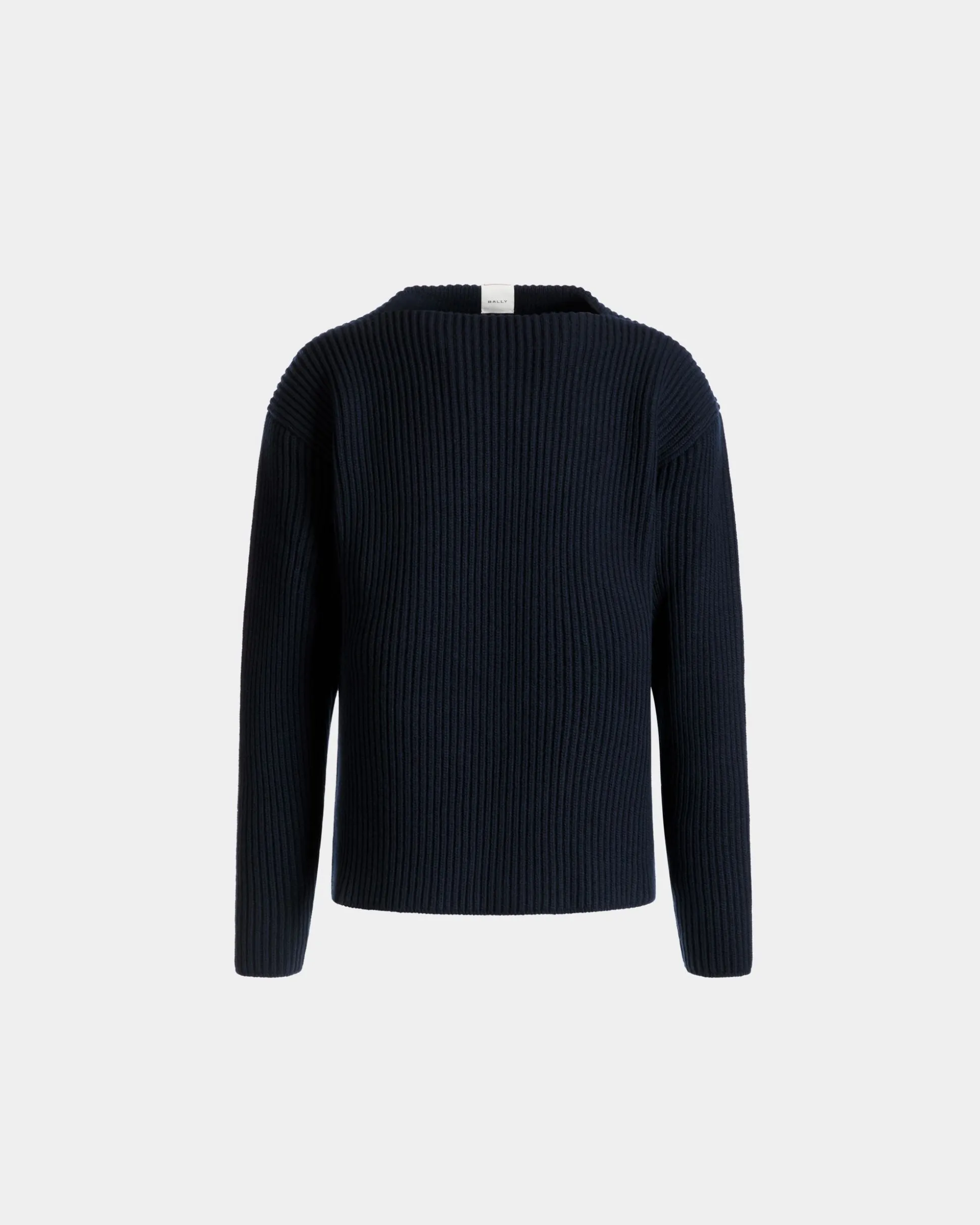 Rundhalspullover Aus Wolle In Navy Blue