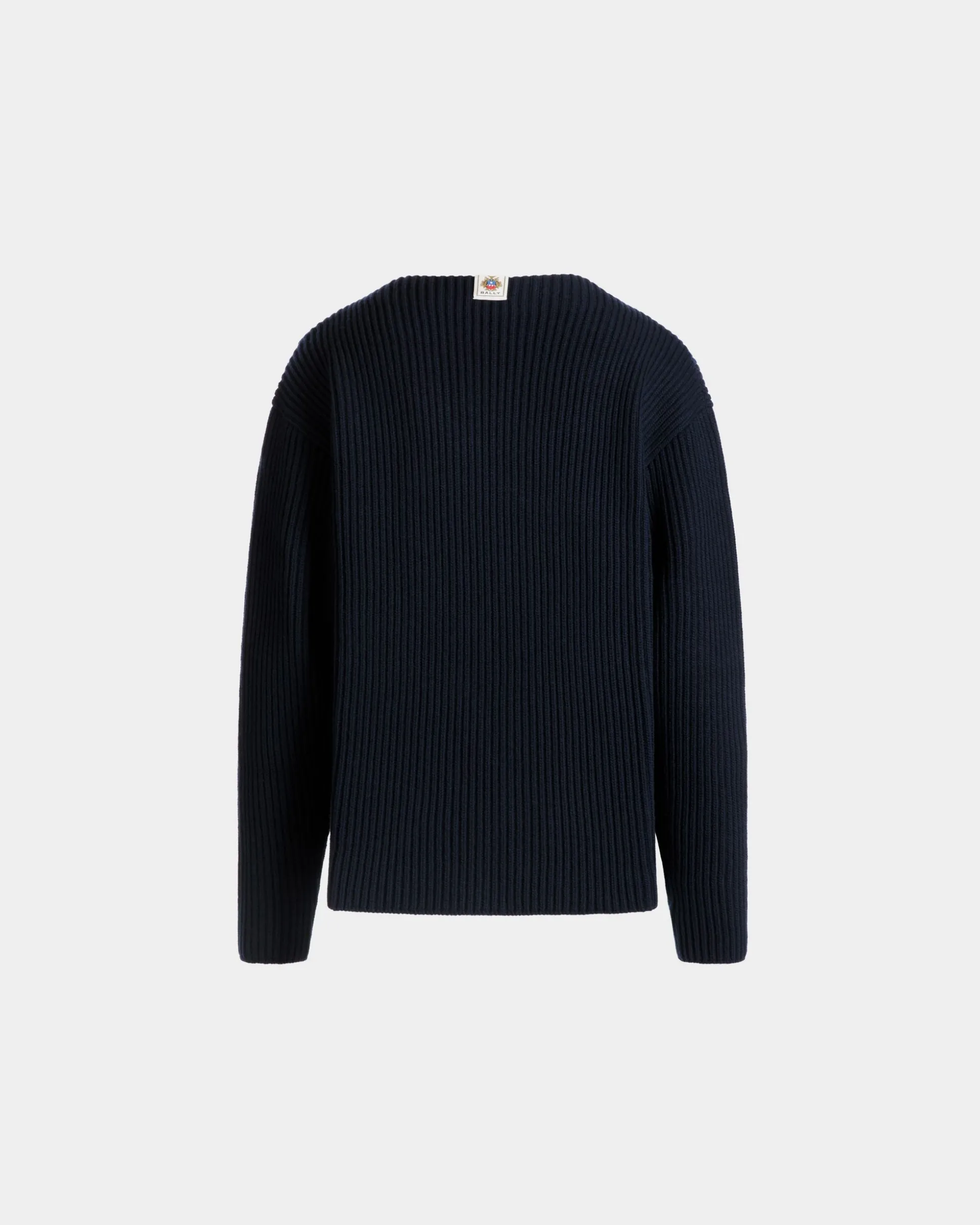Rundhalspullover Aus Wolle In Navy Blue