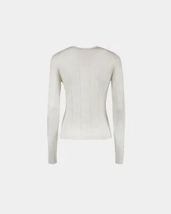 Rundhals-Top Aus Seidenmischung In Beige