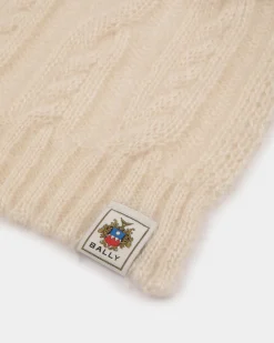 Schal Aus Elfenbeinfarbenem Mohair Und Seide