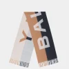 Schal Aus Kaschmirmix In Braun Und Navy Blue Mit Logo