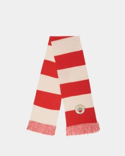 Schal Aus Wolle In Candy Red Und Elfenbein Mit Bally-Wappen-Logo