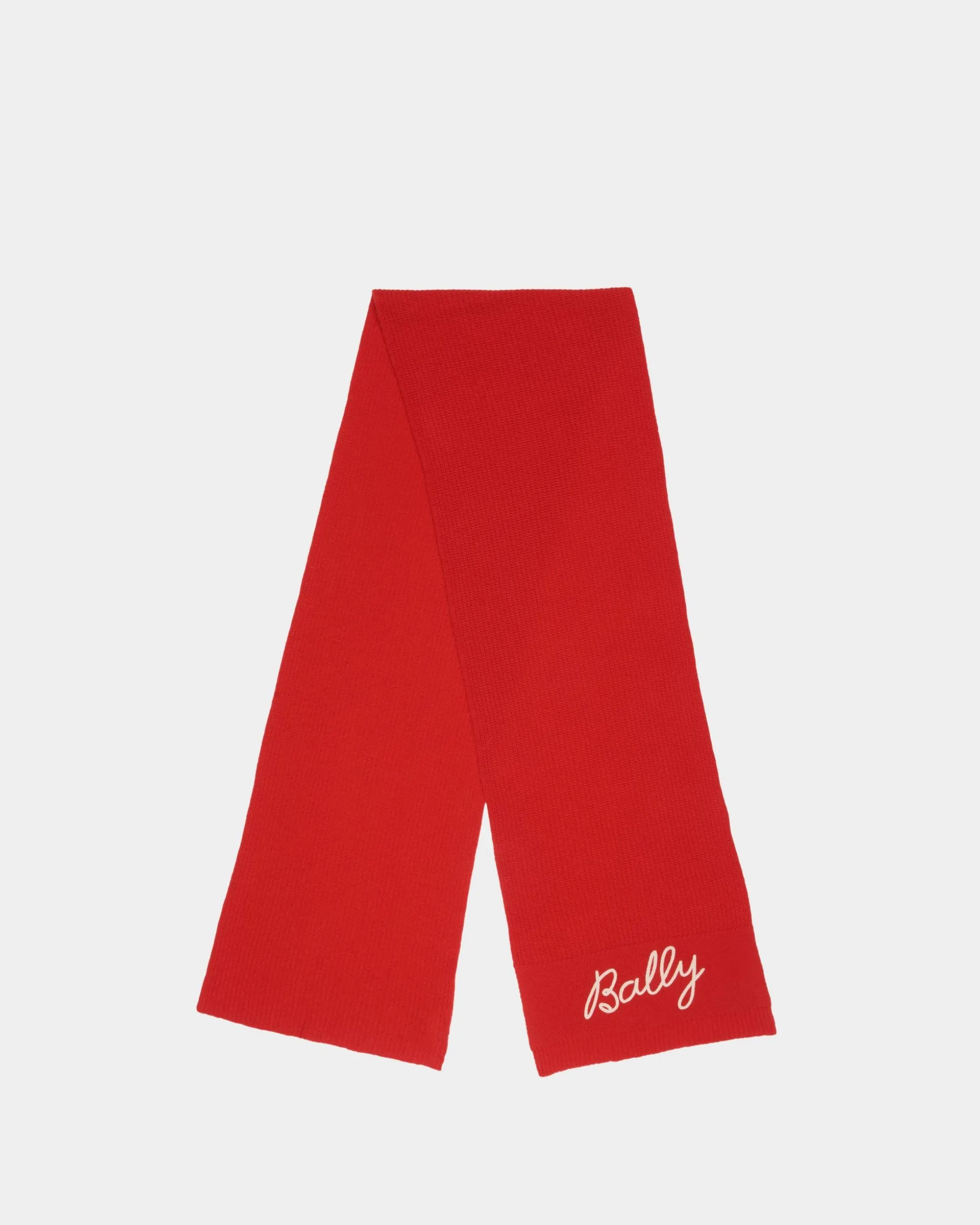 Schal Aus Wolle In Candy Red Mit Logo