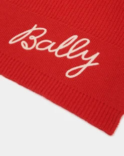 Schal Aus Wolle In Candy Red Mit Logo
