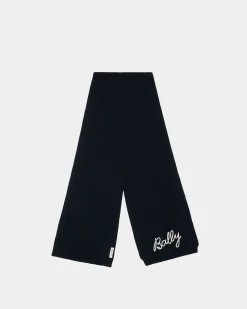 Schal Aus Wolle In Navy Blue Mit Logo