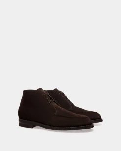 Schoenen Bootie Aus Veloursleder In Ebenholzschwarz